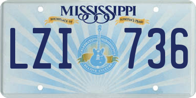MS license plate LZI736