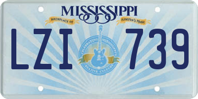 MS license plate LZI739