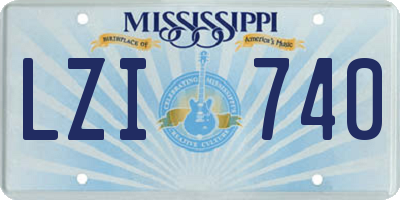 MS license plate LZI740