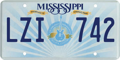 MS license plate LZI742