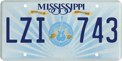 MS license plate LZI743