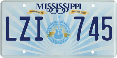 MS license plate LZI745