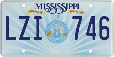 MS license plate LZI746