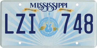 MS license plate LZI748