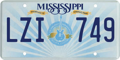 MS license plate LZI749