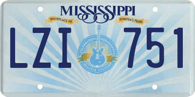 MS license plate LZI751