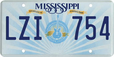 MS license plate LZI754
