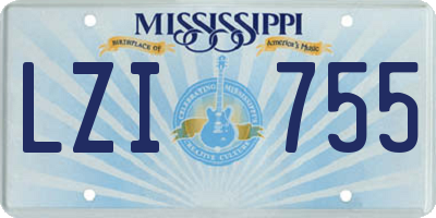 MS license plate LZI755