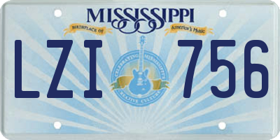 MS license plate LZI756