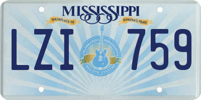 MS license plate LZI759
