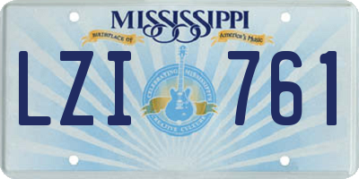 MS license plate LZI761