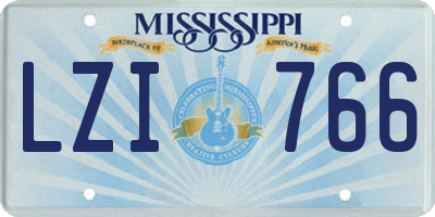 MS license plate LZI766