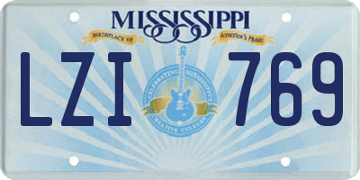 MS license plate LZI769