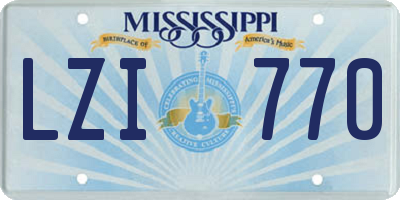 MS license plate LZI770