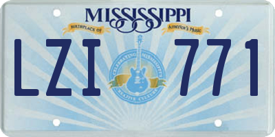 MS license plate LZI771