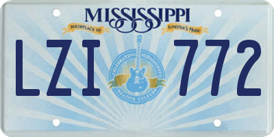 MS license plate LZI772