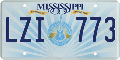 MS license plate LZI773