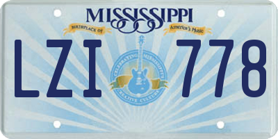 MS license plate LZI778