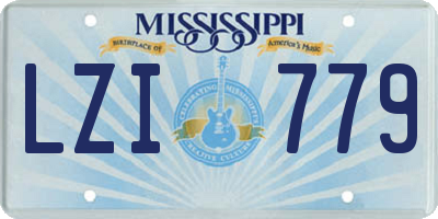 MS license plate LZI779