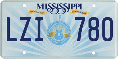 MS license plate LZI780