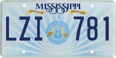 MS license plate LZI781