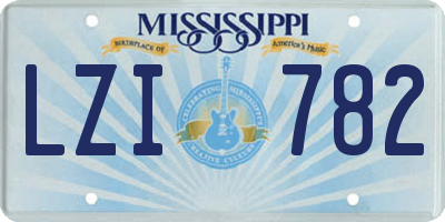 MS license plate LZI782