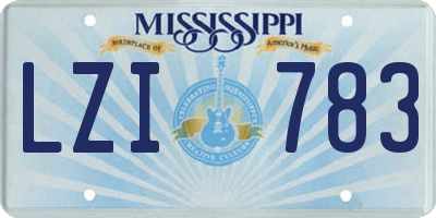 MS license plate LZI783