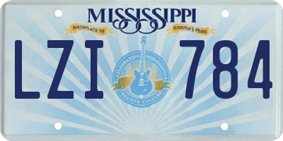 MS license plate LZI784