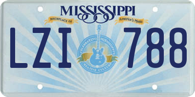 MS license plate LZI788