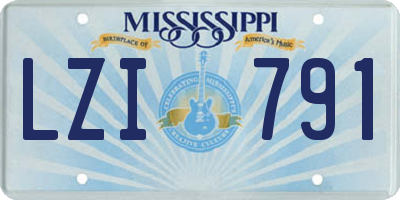 MS license plate LZI791