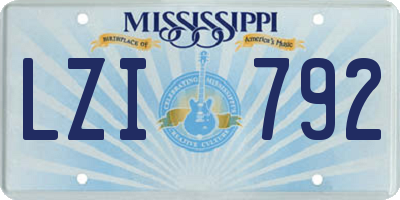 MS license plate LZI792
