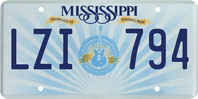MS license plate LZI794