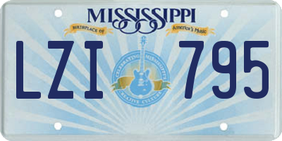 MS license plate LZI795