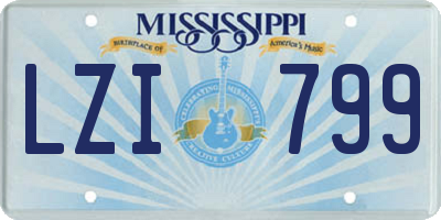 MS license plate LZI799
