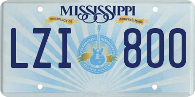 MS license plate LZI800