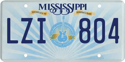 MS license plate LZI804