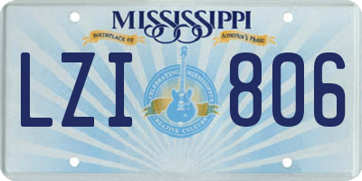 MS license plate LZI806