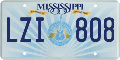 MS license plate LZI808