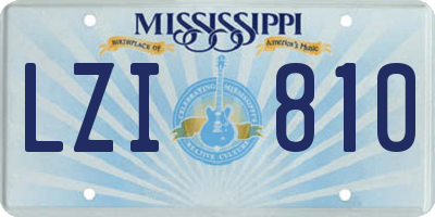 MS license plate LZI810