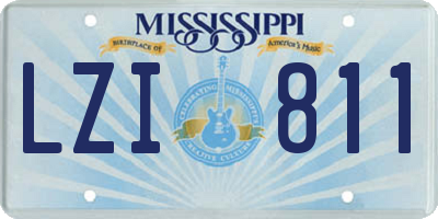 MS license plate LZI811