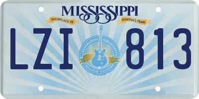 MS license plate LZI813