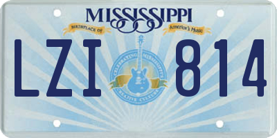 MS license plate LZI814