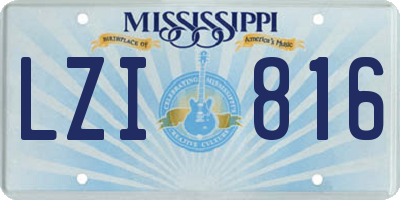 MS license plate LZI816