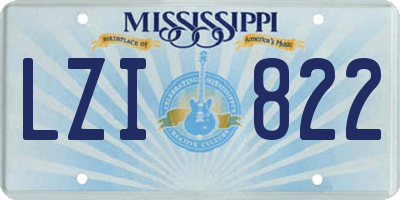 MS license plate LZI822