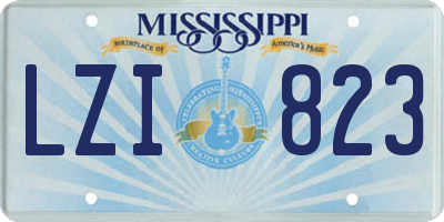 MS license plate LZI823