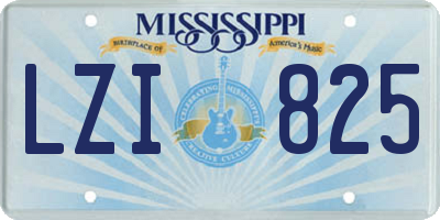 MS license plate LZI825