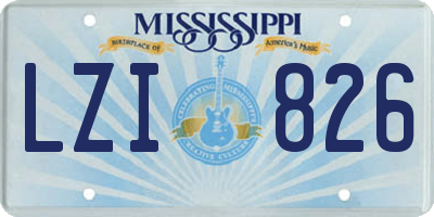 MS license plate LZI826