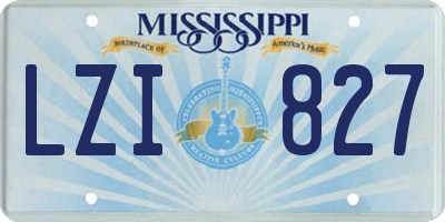 MS license plate LZI827
