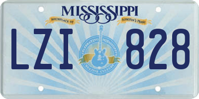 MS license plate LZI828
