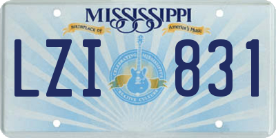 MS license plate LZI831